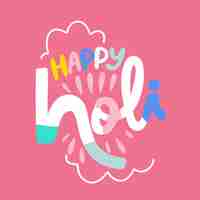 Vector gratuito happy holi rotulación diseño