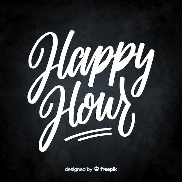 Happy hour letras en pizarra