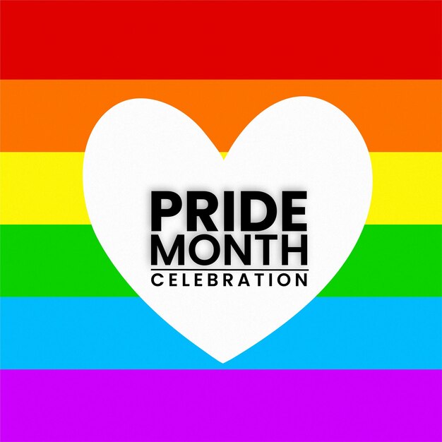 Happy Pride Month Greetings Red Orange Yellow Background Social Media Design Banner Free Vector