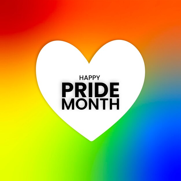 Happy Pride Month Greetings Red Yellow Blue Background Social Media Design Banner Free Vector