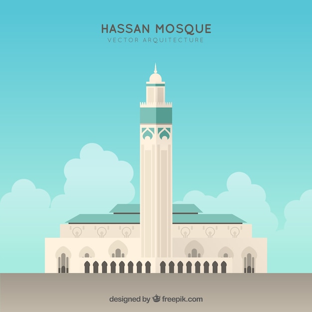 Vector gratuito hassan mezquita fachada