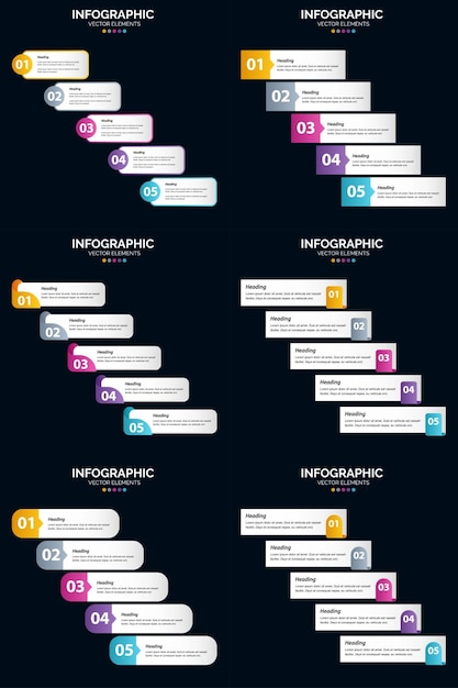 Vector gratuito haz que tu presentación destaque con infografías vectoriales