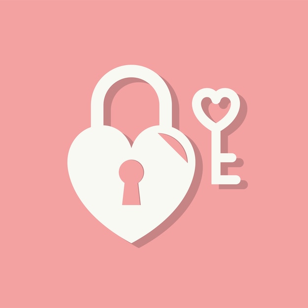 Vector gratuito heart lock valentines day icon