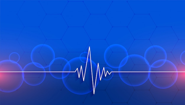 Heartbeat line diseño médico y sanitario azul