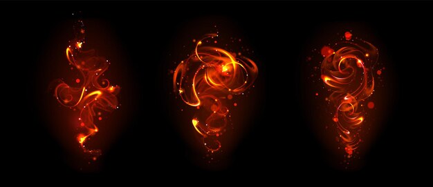 Hechizo rojo para el efecto de varita mágica con vector de humo