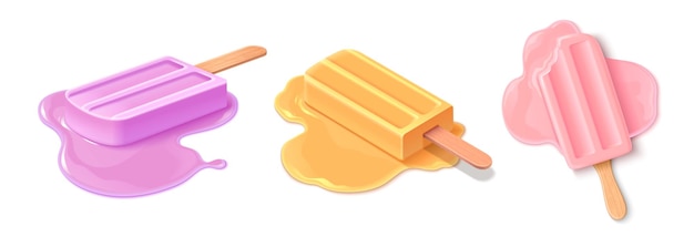 El helado derretido está aislado sobre un fondo blanco.
