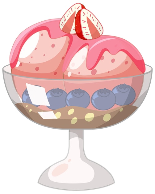 Vector gratuito helado de dibujos animados lindo en blanco