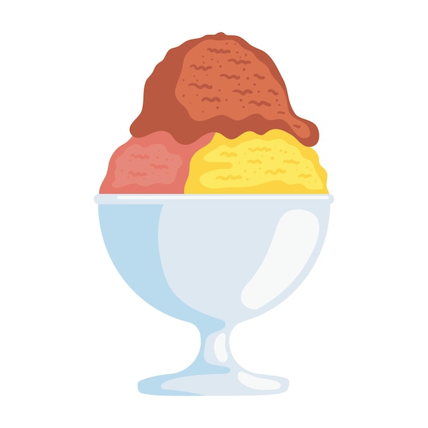 Vector gratuito helado en un icono de taza aislado