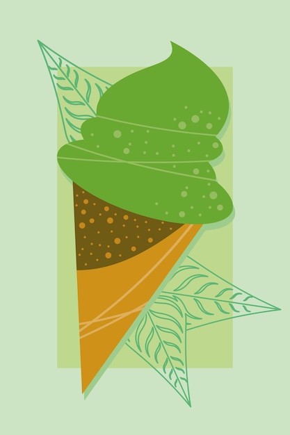 Vector gratuito helado de matcha