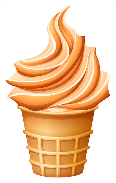 Vector gratuito helado suave en cono