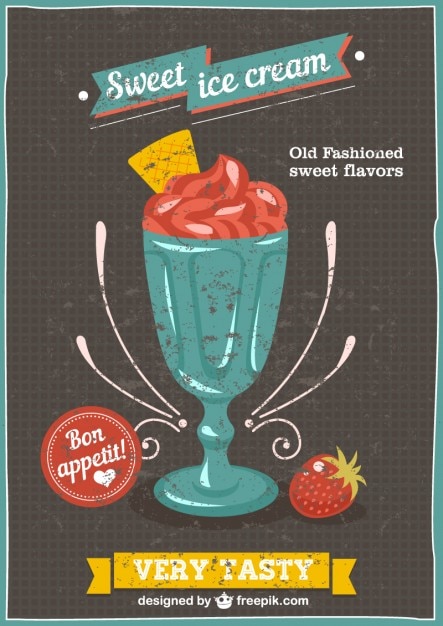 Vector gratuito helado vintage