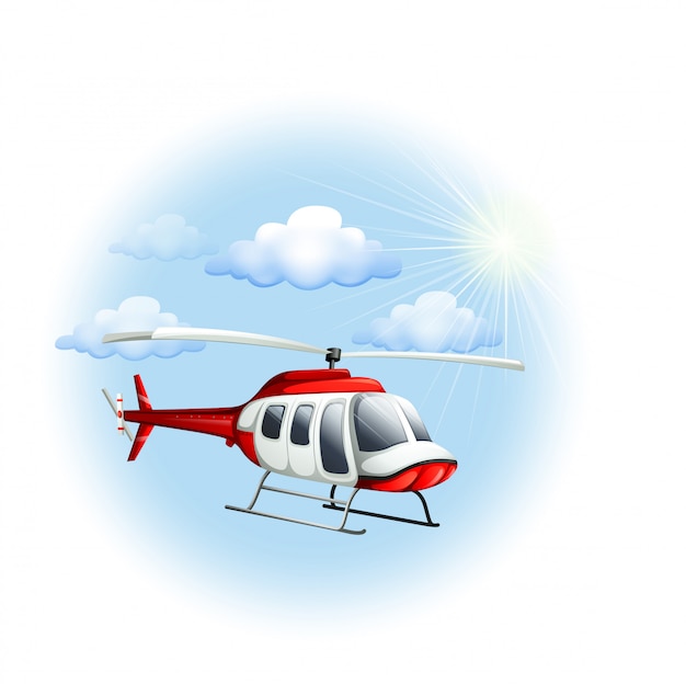 Vector gratuito un helicóptero en el cielo