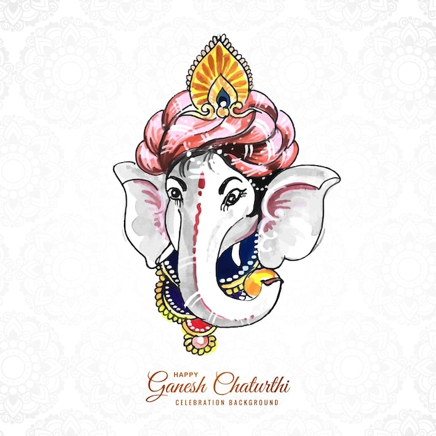 Vector gratuito hermosa acuarela de lord ganesha para ganesh chaturthi