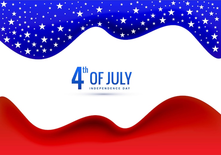 Vector gratuito hermosa bandera del día de la independencia americana del 4 de julio en diseño de onda