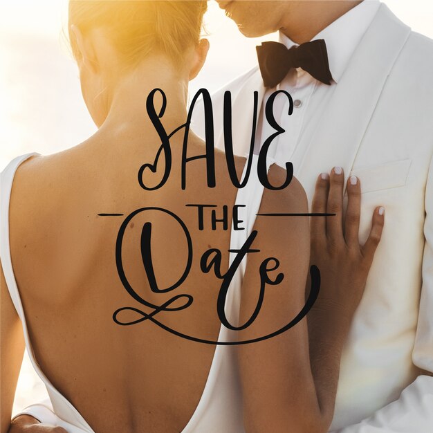 Hermosa boda guarda la fecha con foto
