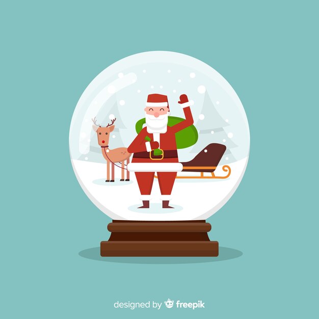 Vector gratuito hermosa bola de nieve de navidad