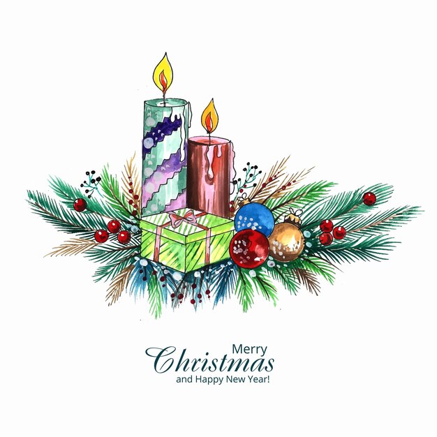 Hermosa celebración de velas de navidad y fondo de acebo