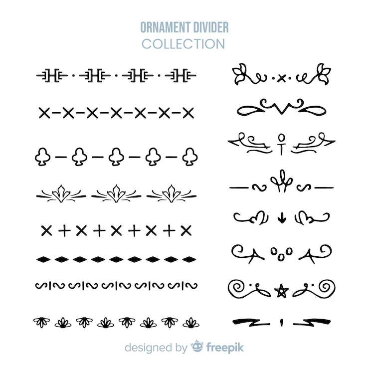 Vector gratuito hermosa colección de divisores ornamentales dibujados a mano