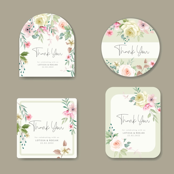 hermosa colección de etiquetas de corona floral