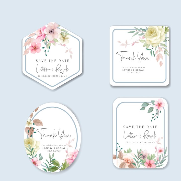 hermosa colección de etiquetas de corona floral