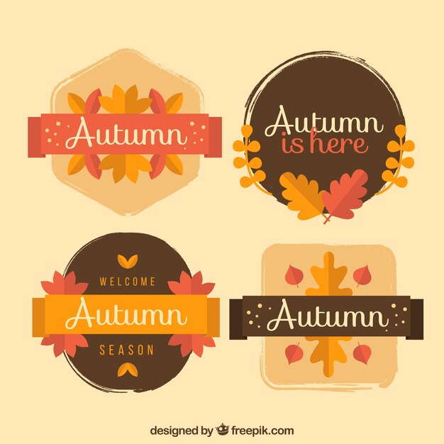 Hermosa colección de etiquetas de otoño