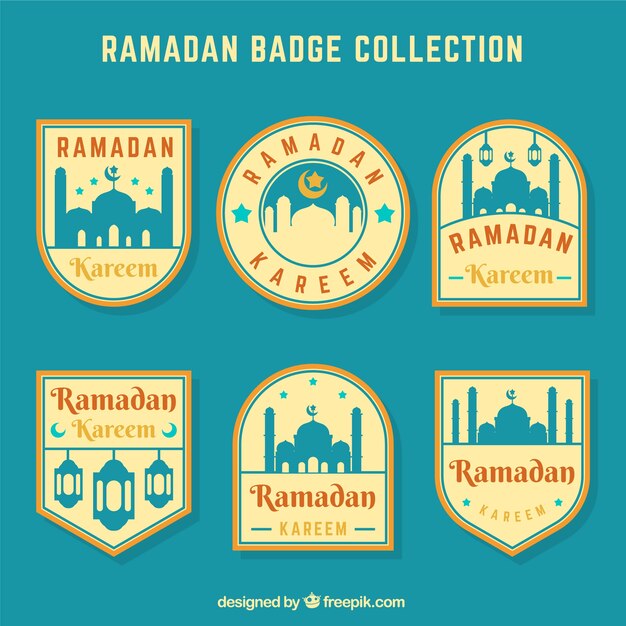 Hermosa colección de etiquetas de ramadán