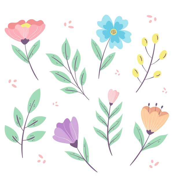 Hermosa colección de flores de primavera