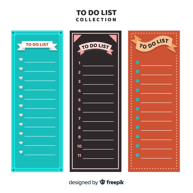 Hermosa colección de listas to do