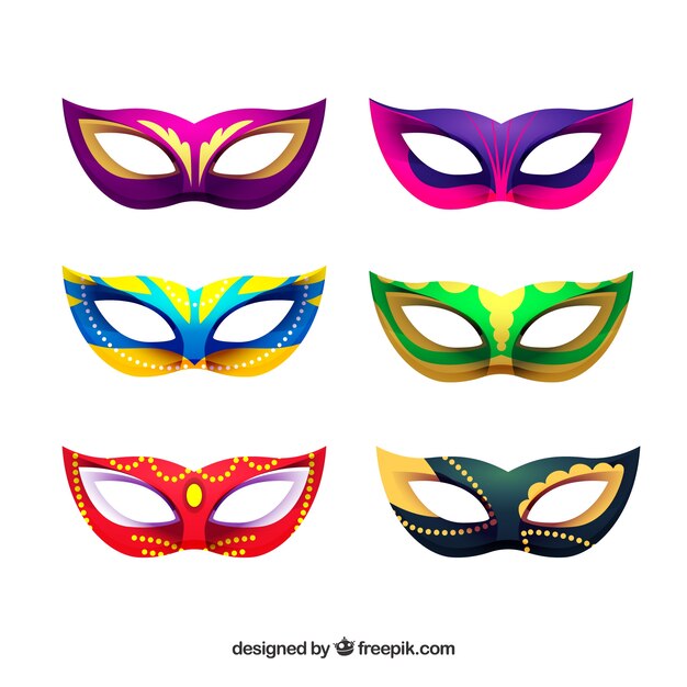 Hermosa colección de máscaras de carnaval brasileño