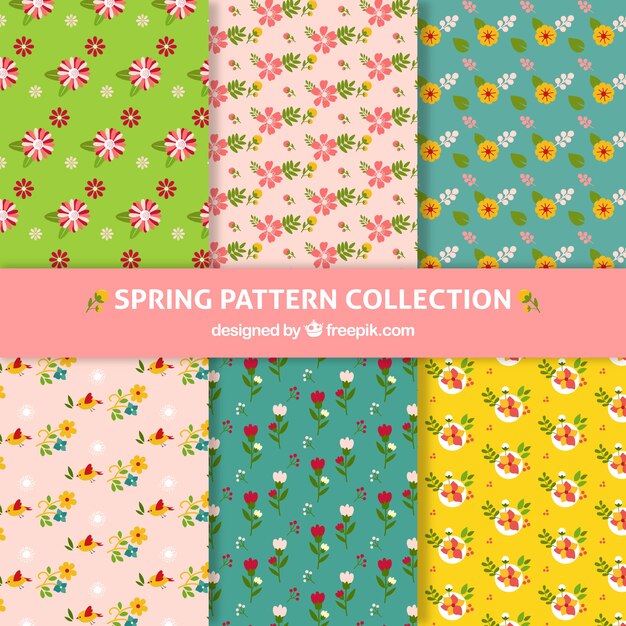 Hermosa colección de patrones de primavera