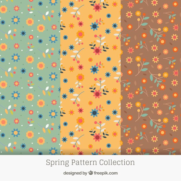 Hermosa colección de patrones de primavera