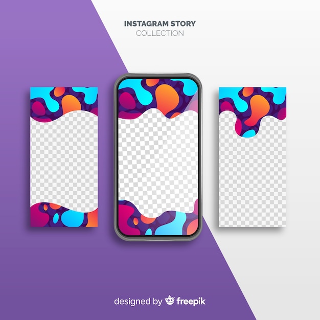 Vector gratuito hermosa colección de plantillas de stories de instagram