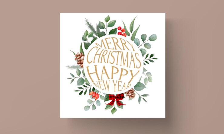 Una hermosa colección de tarjetas de Navidad con hermosas hojas.