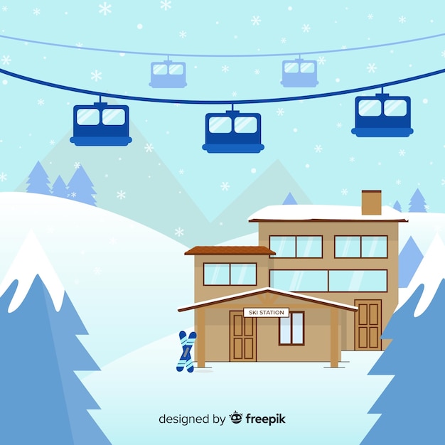 La hermosa composición del paisaje de invierno