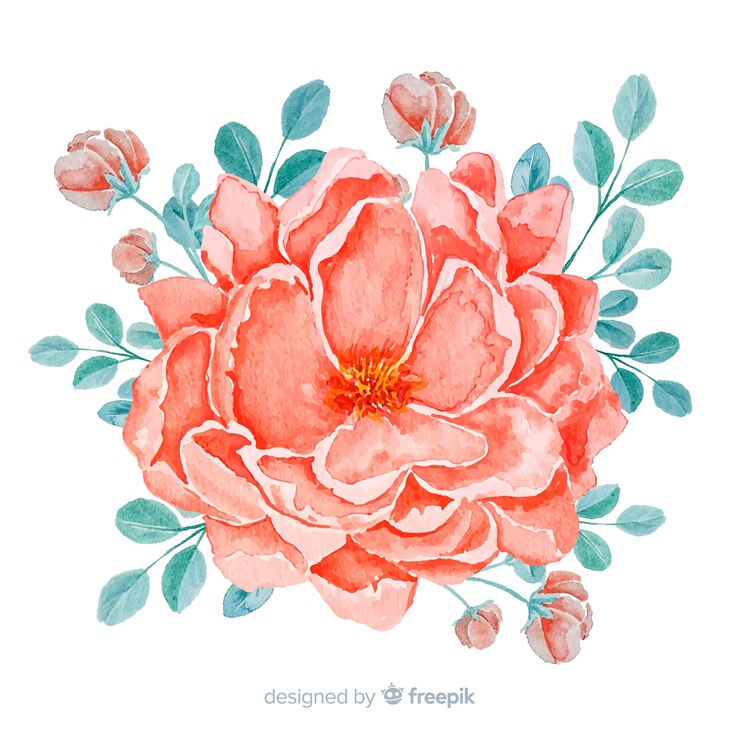 Vector gratuito hermosa flor colar acuarela