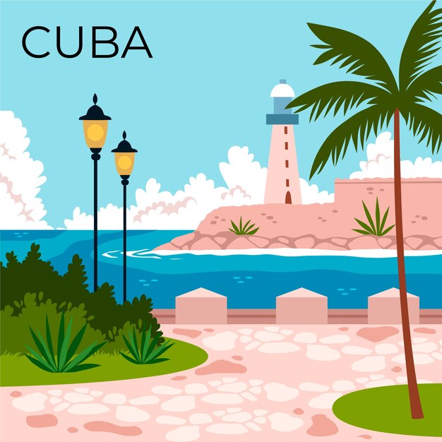 Hermosa ilustración de destino de cuba