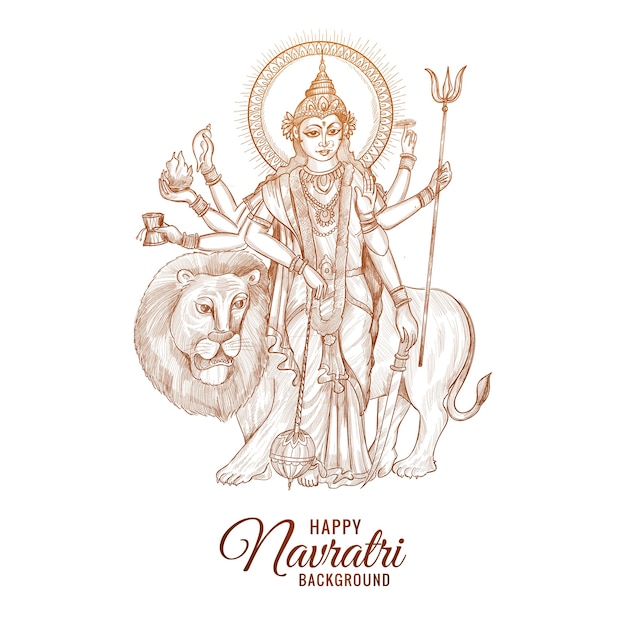 Hermosa ilustración feliz navratri