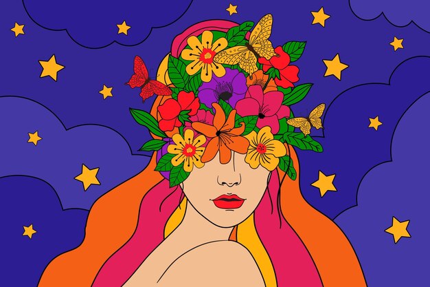 Hermosa ilustración de la madre naturaleza