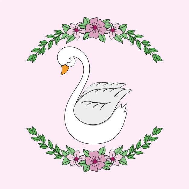 Hermosa ilustrada princesa cisne