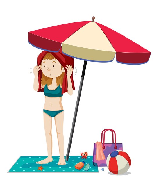 Una hermosa jovencita en la playa