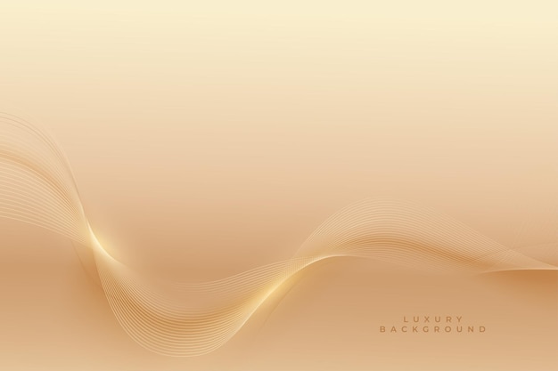 hermosa línea suave y fluida diseño de telón de fondo dorado