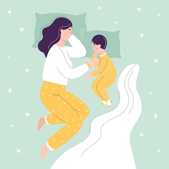 Dibujos Animados Linda Madre Y Bebe Abrazando Vector Premium Dibujos Animados Linda Madre Y Bebe Abrazando Vector Premium