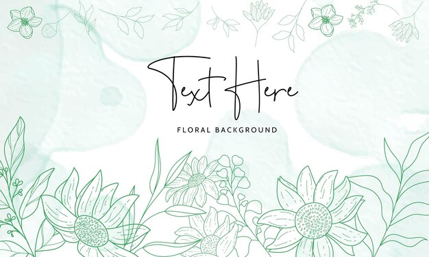 Hermosa mano dibujando fondo floral monoline