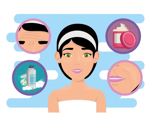 Hermosa mujer en tratamiento facial