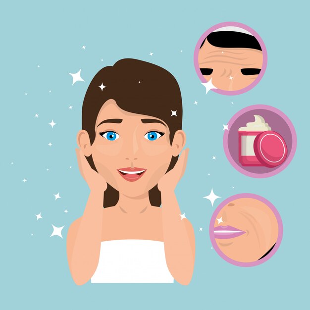 Hermosa mujer en tratamiento facial