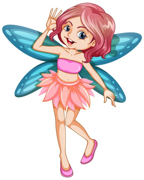 Hermosa personaje de dibujos animados de hadas