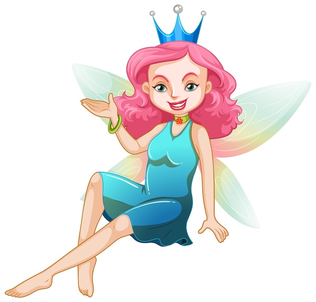 Hermosa personaje de dibujos animados de hadas