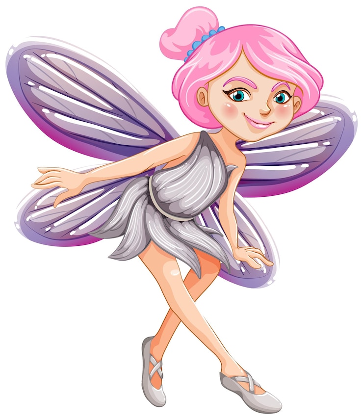 Vector gratuito hermosa personaje de dibujos animados de hadas