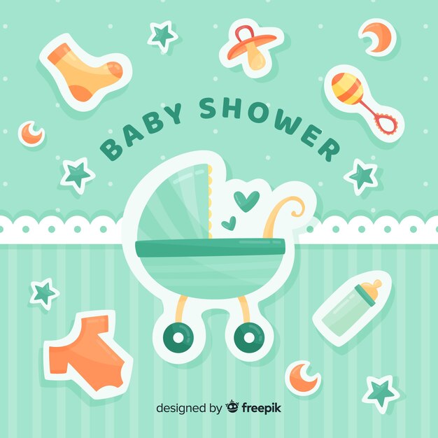 Hermosa plantilla de baby shower