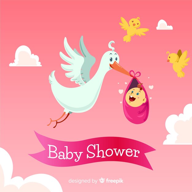 Hermosa plantilla de baby shower